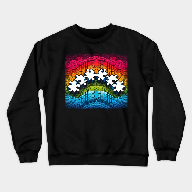 Connecting Differences - World Autism Day Crewneck Sweatshirt by ArtbyJester